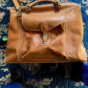 VINTAGE Mulholland Brothers Longhorn Duffle Bag - light brown - like new